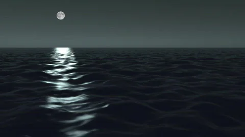 B/W Moonlight Ocean Видео 104650