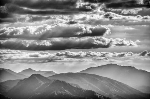 BW mountains view Stock Photos