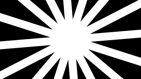 BW Radial Rays Spin Optical Seamless Loop Background 4K Stock Footage 342610148