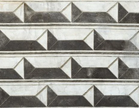 B&amp;W renaissance sgraffito plaster Stock Photos