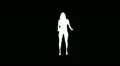 B/W silhouette wide female full body high heel shoes posing HD Footage