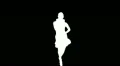 B/W silhouette woman dancing salsa 2 HD Footage