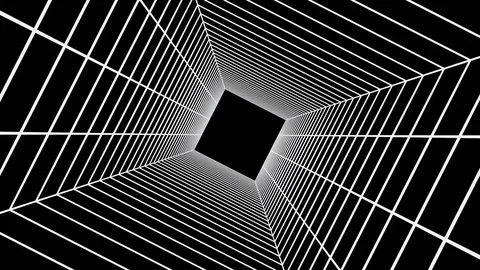 BW tunnel Spin Looping background Stock Footage 123413386