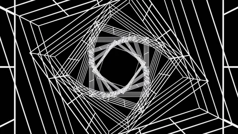 BW tunnel Vortex Spin Looping Background Stock Footage 123412773