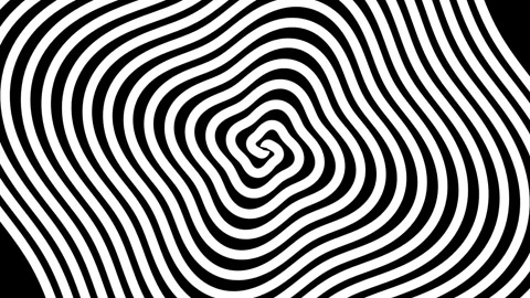 BW Vortex Swirl Psychedelic Seamless Loop Background 4K Stock Footage 342610122