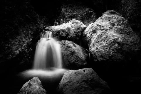 BW Waterfall 2 Stock Photos