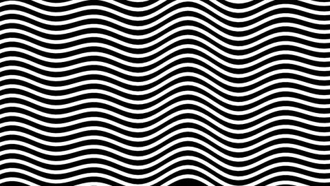 BW Wave Interference Optical Seamless Loop Background 4K 库存影片 342610066