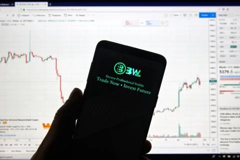 BW.com cryptocurrency exchange logo Stock Photos