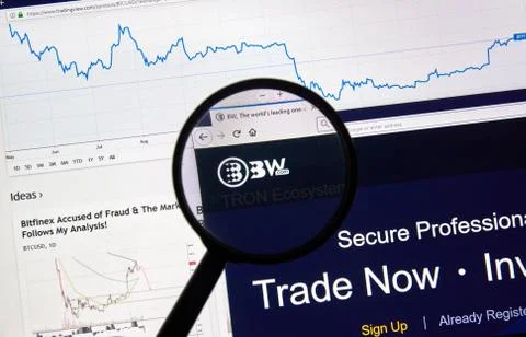 BW.com cryptocurrency exchange site Stock Photos