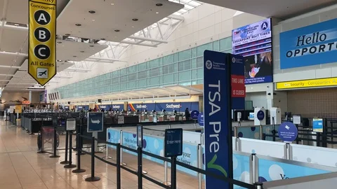BWI Airport Empty Midday Due to COVID-19 Stock Footage 129061199