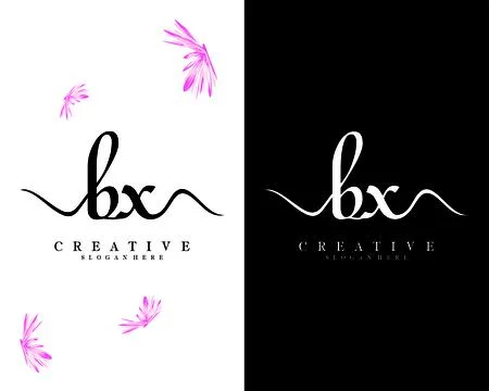 Bx, xb handwriting script letter logo design vector Illustrazione stock