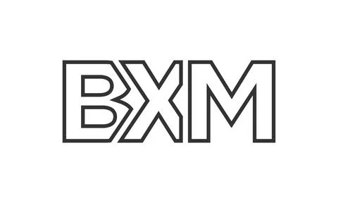 BXM logo design template with strong and modern bold text. Initial based ve.. Stock Illustration