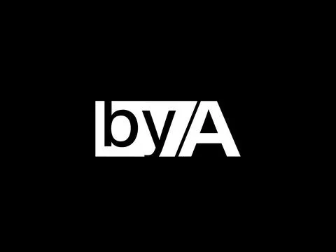 BYA Logo and Graphics design vector art, Icons isolated on black background Illustrazione stock