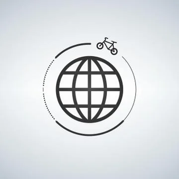 Bycicle around the world Stock Illustration