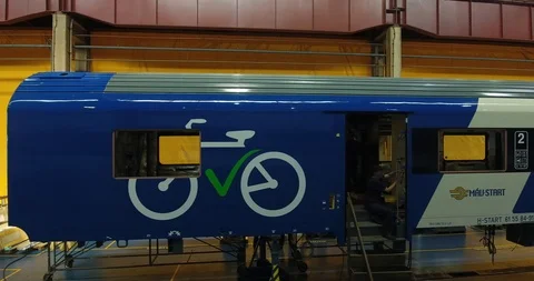 Bycicle train is under building. Stock Footage 116661763