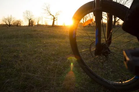 Bycycle in the field Stock Photos