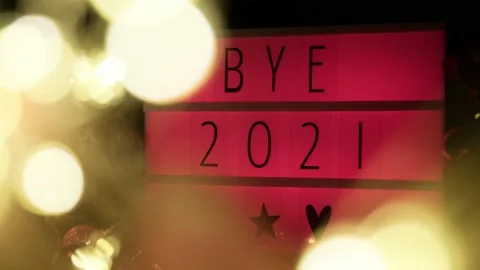 Bye 2021 new year light box. Stock Footage 166210492