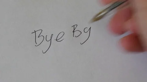 'Bye Bye' Hand Writing Stock Footage