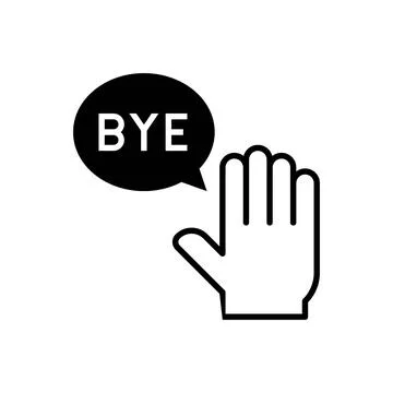 Bye Hand Sign Icon Vector Illustration Illustrazione stock