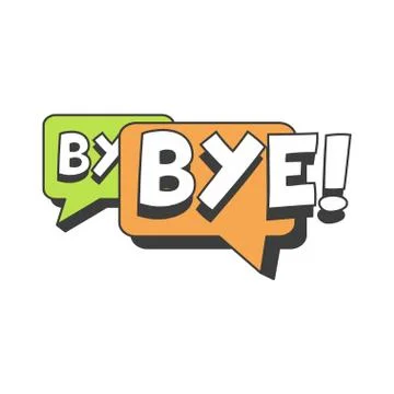 Bye short message, speech bubble in retro style vector Illustration 스톡 일러스트