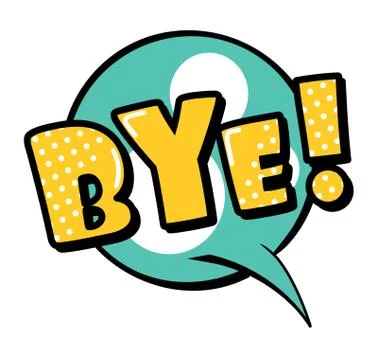 Bye! speech bubble in retro style Illustrazione stock