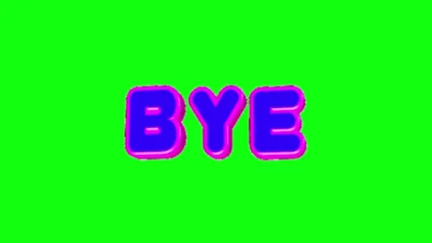 Bye Text Animation Green Screen Vídeo Stock 336260235
