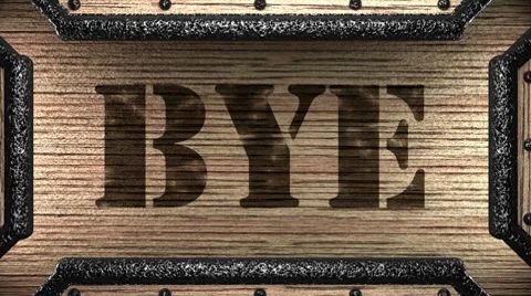 Bye on wooden stamp Видео 8648121