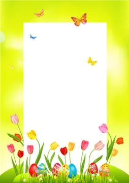 BYellow bright easter card Stock Illustration