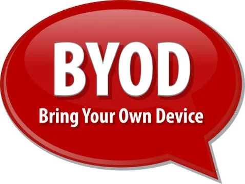 BYOD acronym definition speech bubble illustration Stock Illustration