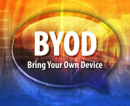 BYOD acronym definition speech bubble illustration Stock Illustration