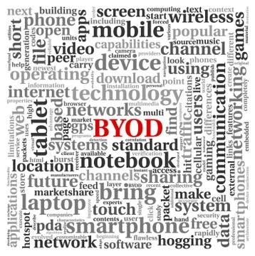 Byod concept in tag cloud Stock Illustration