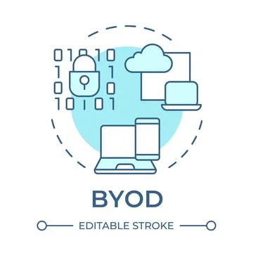 BYOD soft blue concept icon Stock Illustration