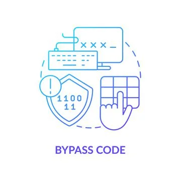 Bypass code blue gradient concept icon Stock Illustration