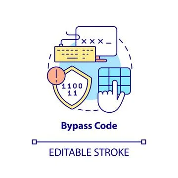 Bypass code concept icon 스톡 일러스트