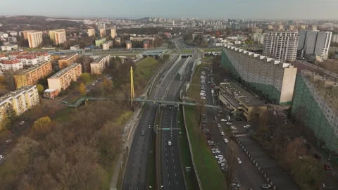 Bypass road, top view Stock Footage 296377864