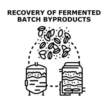 Byproducts recovery from fermented batch process Stock Illustration
