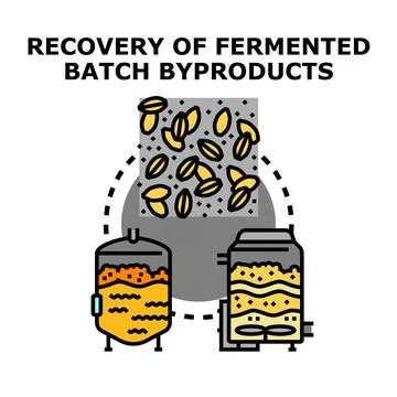 Byproducts recovery from fermented batch process Stock Illustration