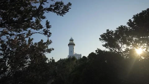 Byron Bay Lighthouse With Sun Flare Video stock 330473418