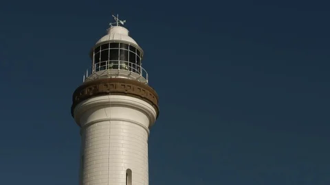 Byron Bay Lighthouse Tower Medium Close up 3 Stock Footage 84458704