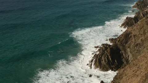 Byron Bay Lighthouse View waves and Hillside 8 Stock Footage 84590444