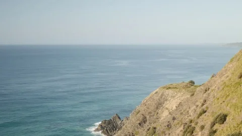 Byron Bay Lighthouse View waves and Hillside 9 Stock Footage 84592330
