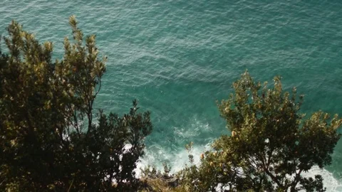 Byron Bay Lighthouse View waves and Hillside 7 Stock Footage 84592333