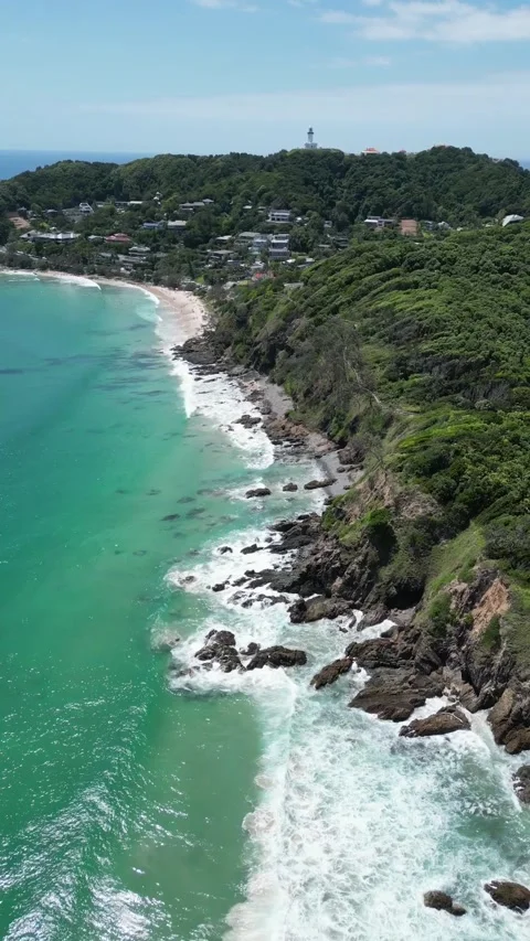 Byron Bay The Pass flyback drone 스톡 동영상 301295902