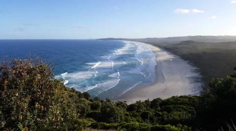 Byron Bay View from the cliffs 4K Stock Footage