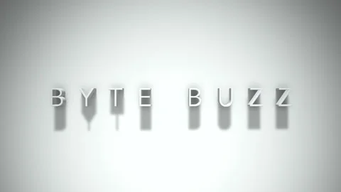 Byte buzz 3D title animation with shadows on a white background Stock Footage 297801509