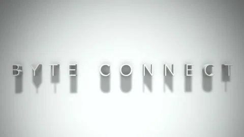Byte connect 3D title animation white text on a white background Stock Footage 299823162