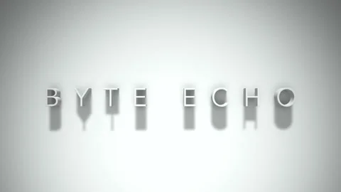 Byte echo 3D title animation with shadows on a white background Stock Footage 297517743