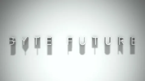Byte future 3D title animation with shadows on a white background Stock Footage 297016104