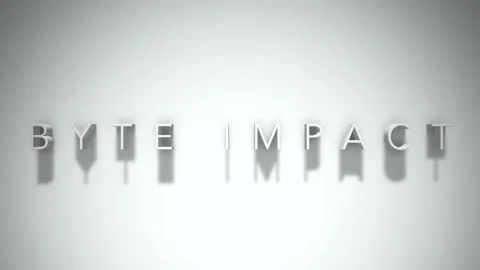 Byte impact 3D title animation with shadows on a white background Stock Footage 297016125