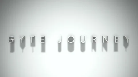 Byte journey 3D title animation white text on a white background Stock Footage 299373089